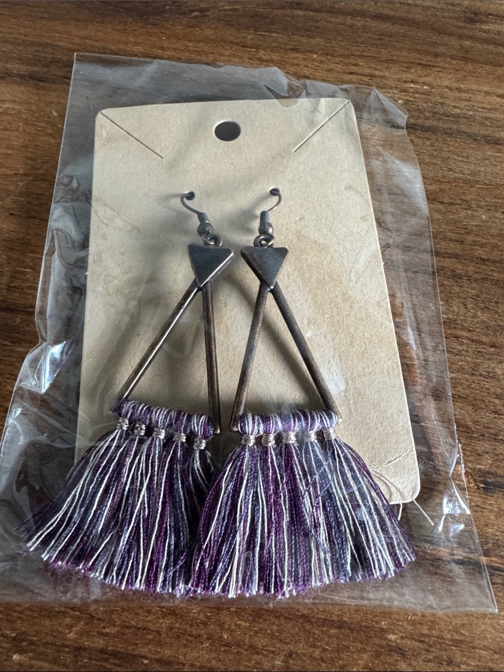 Handmade Purple Tassel Drop Earring - Lightweight Women’s Accessory